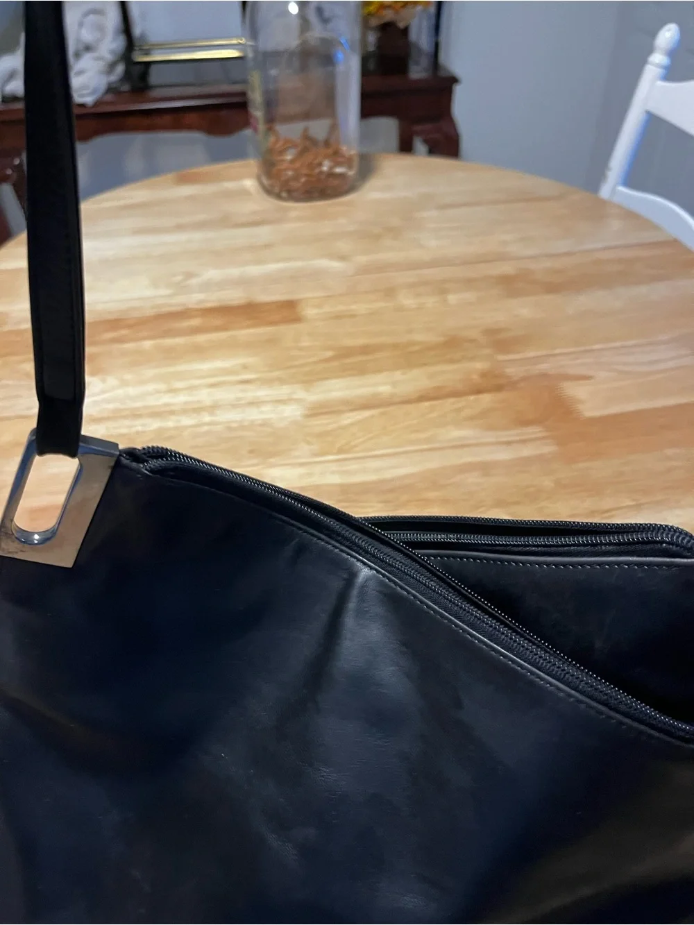 MAX Studio Black Leather Shoulder Bag Minimalist Y2K Purse